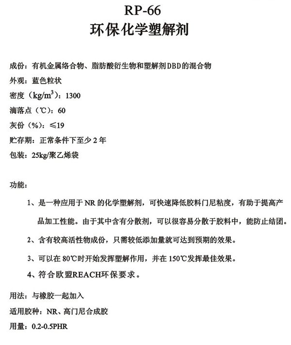 加工助剂系列RP-66化学塑解剂-锐巴化工